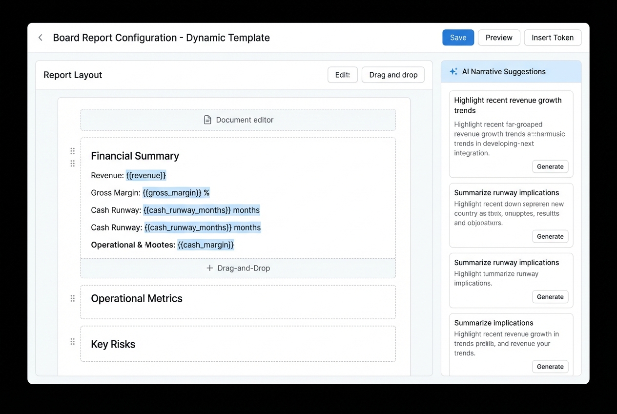 Mock screenshot of a dynamic template