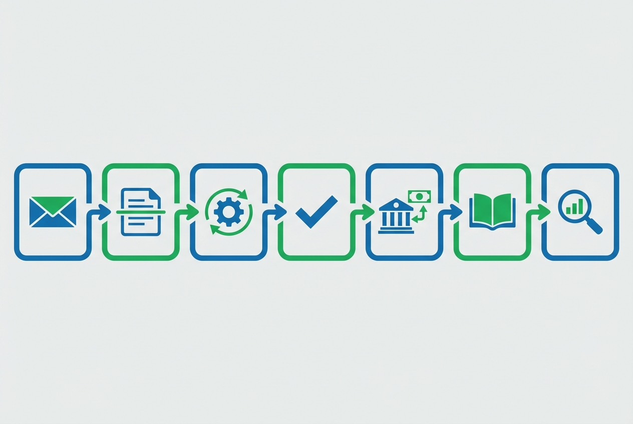 Flowchart-style illustration of the freight audit and payment automation path