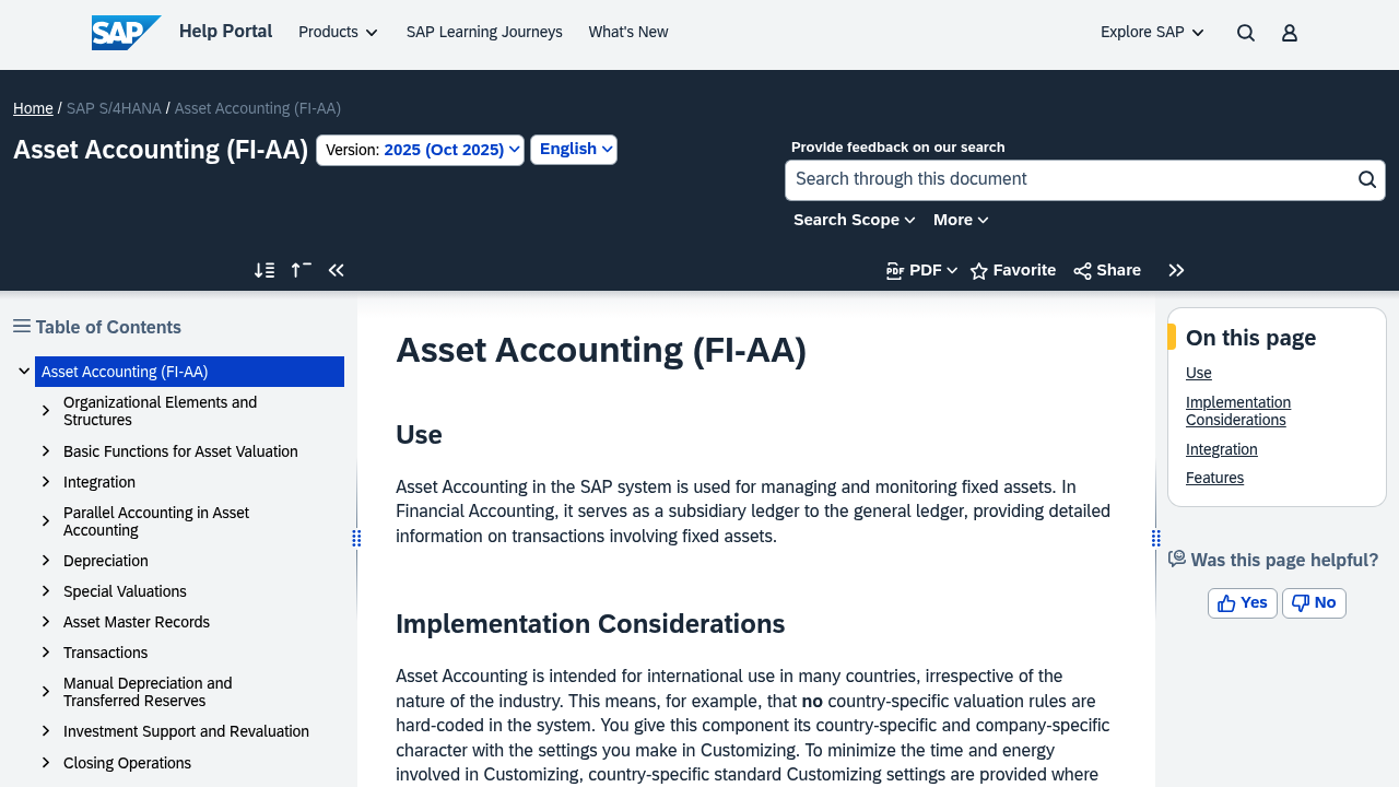 SAP S/4HANA Asset Accounting