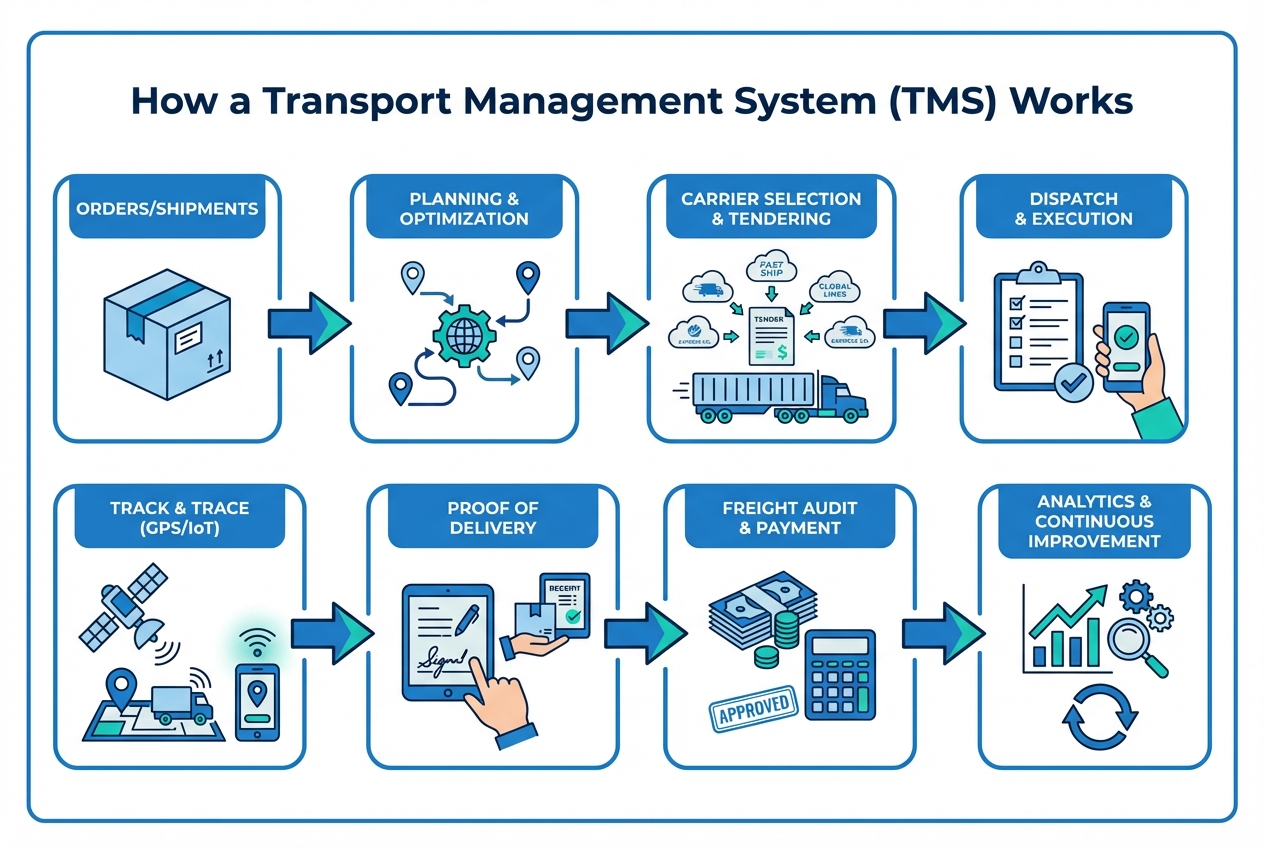 How does a transport management system work