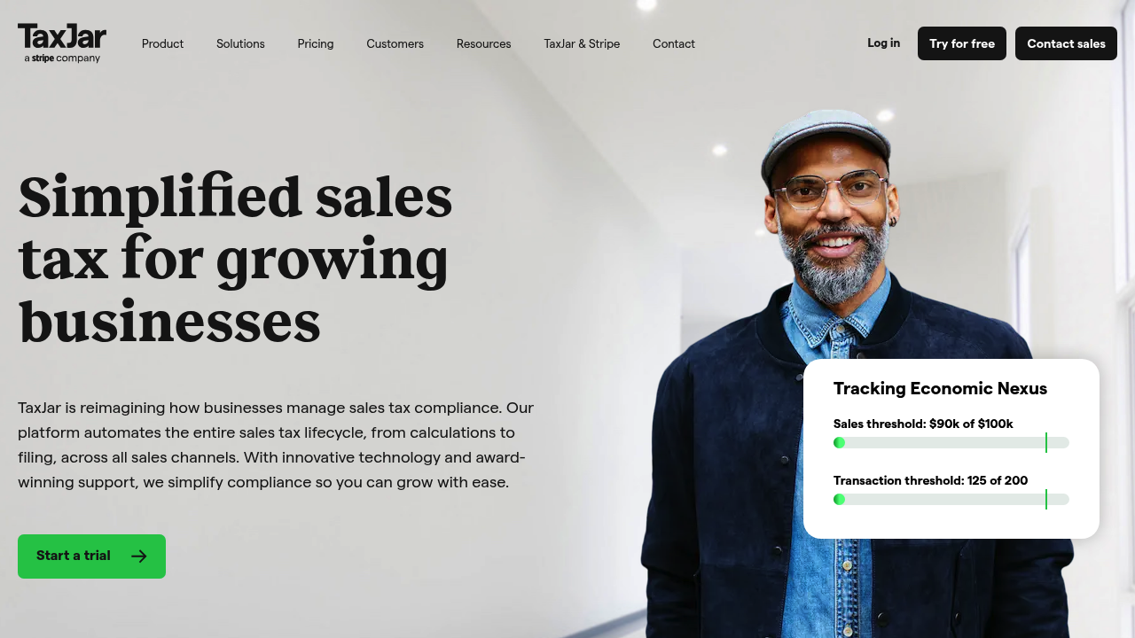 TaxJar product screenshot