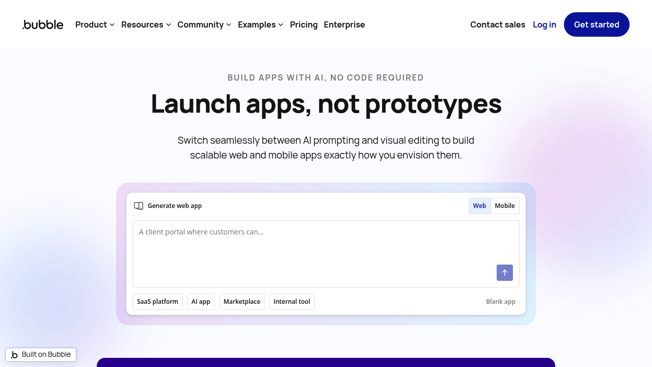 Bubble visual programming interface