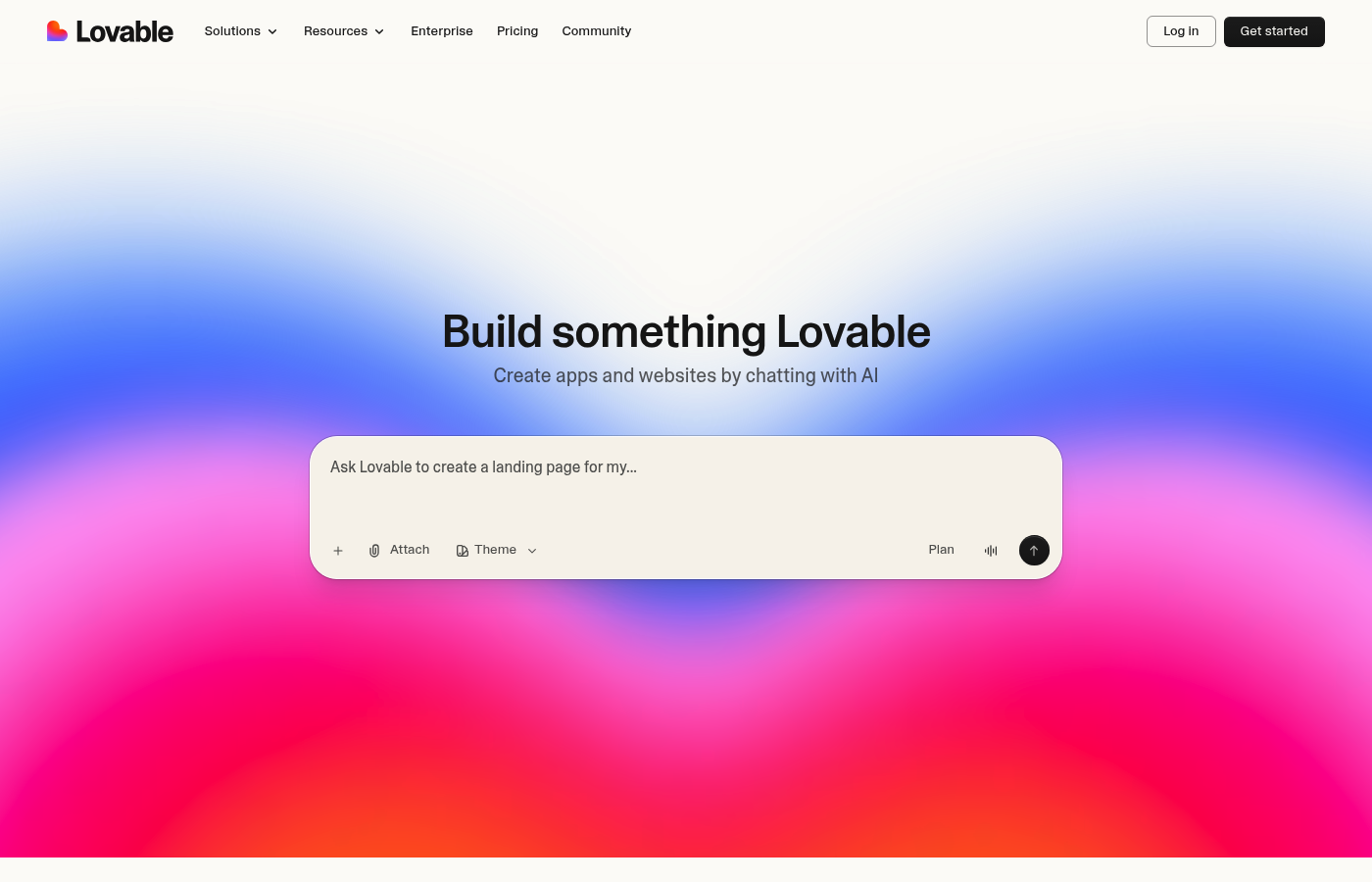 Lovable app builder interface
