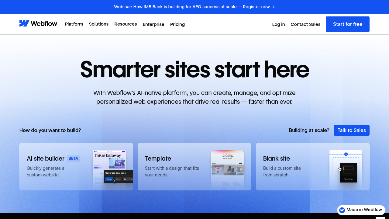 Webflow designer interface