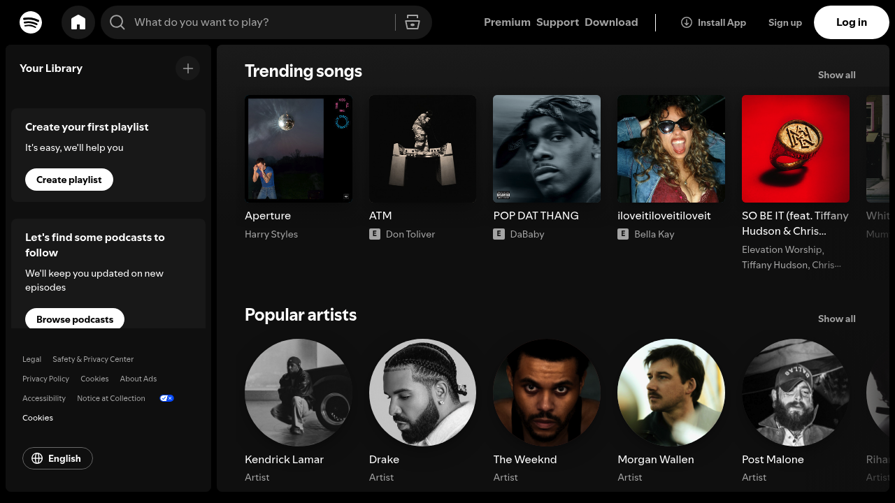Spotify mobile app interface