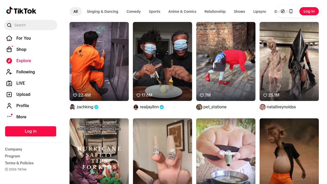 TikTok mobile app feed