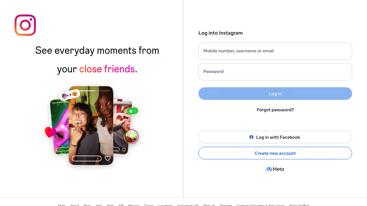 Instagram feed with sponsored content