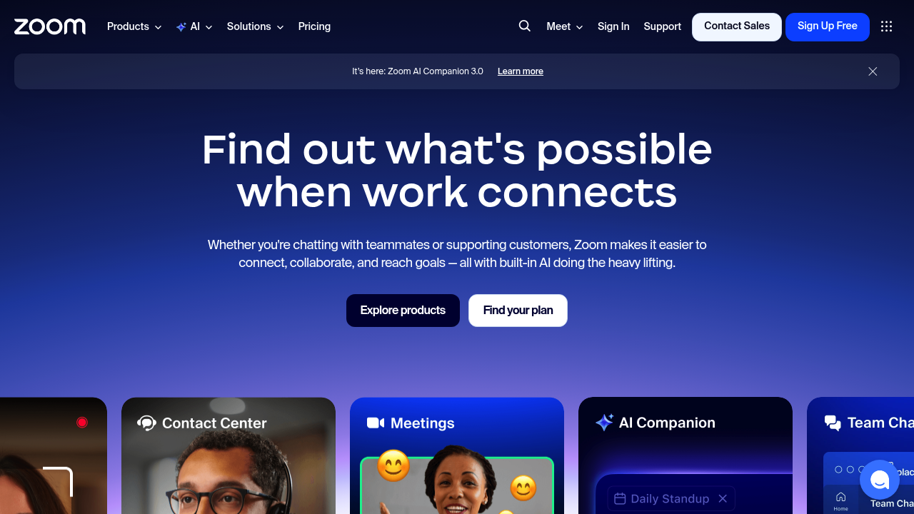 Zoom meeting interface