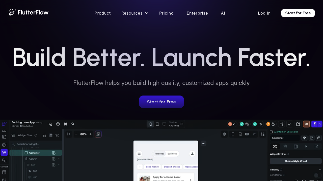 FlutterFlow mobile builder