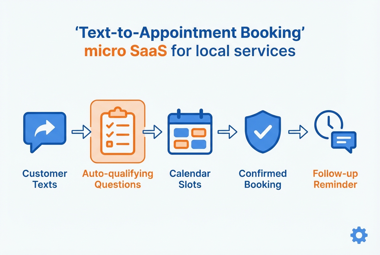 Mobile screen showing text appointment booking