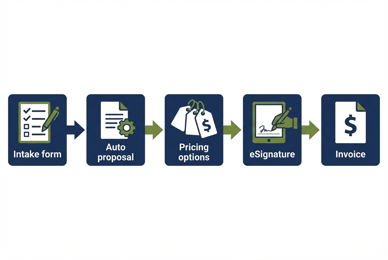 Proposal generation and e-signature interface