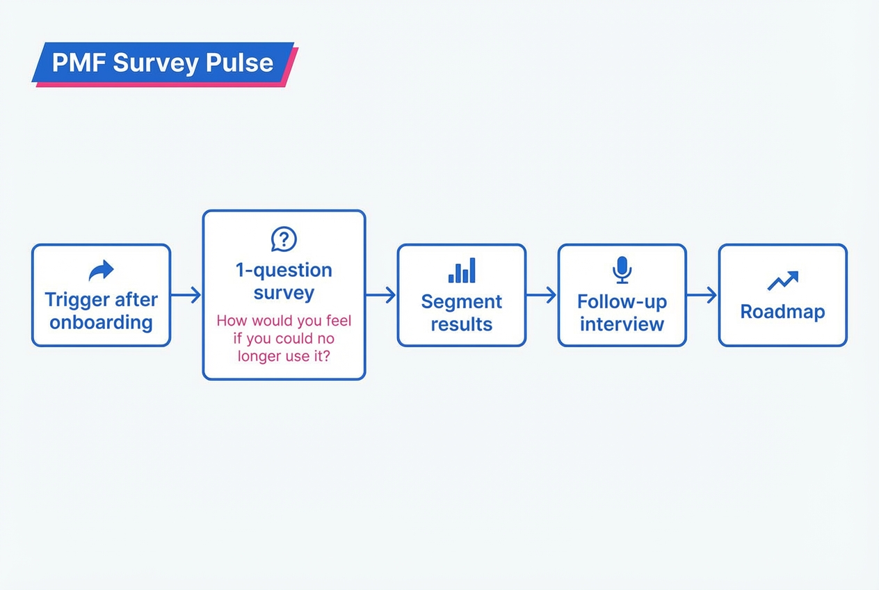 Survey results dashboard for product-market fit