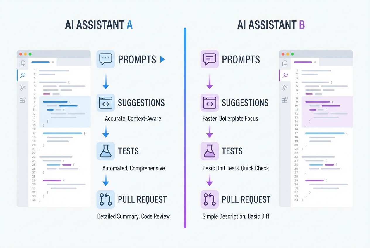 Workflow diagram for using AI coding assistants safely
