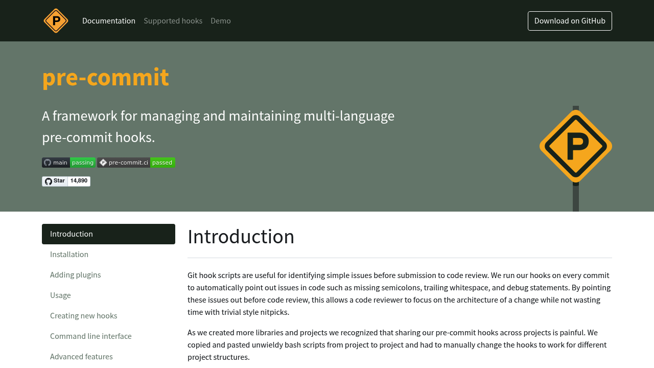 pre-commit framework homepage