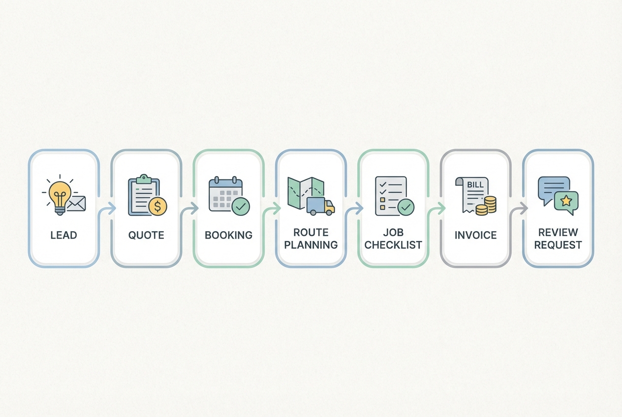 Illustration for the scheduling workflow that scales a cleaning business in Best Scheduling & Dispatch Apps for Cleaning Companies