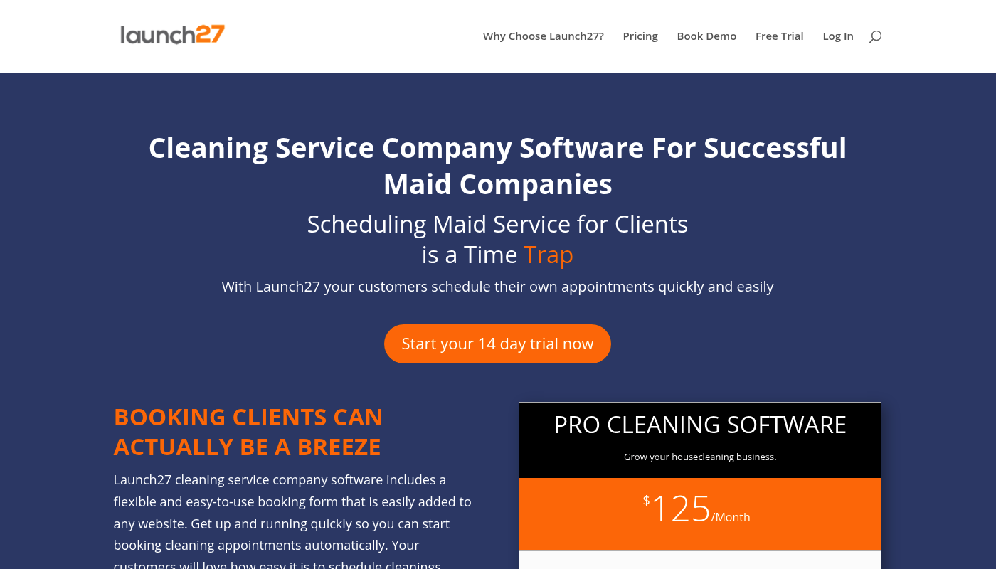 Screenshot of Launch27 website