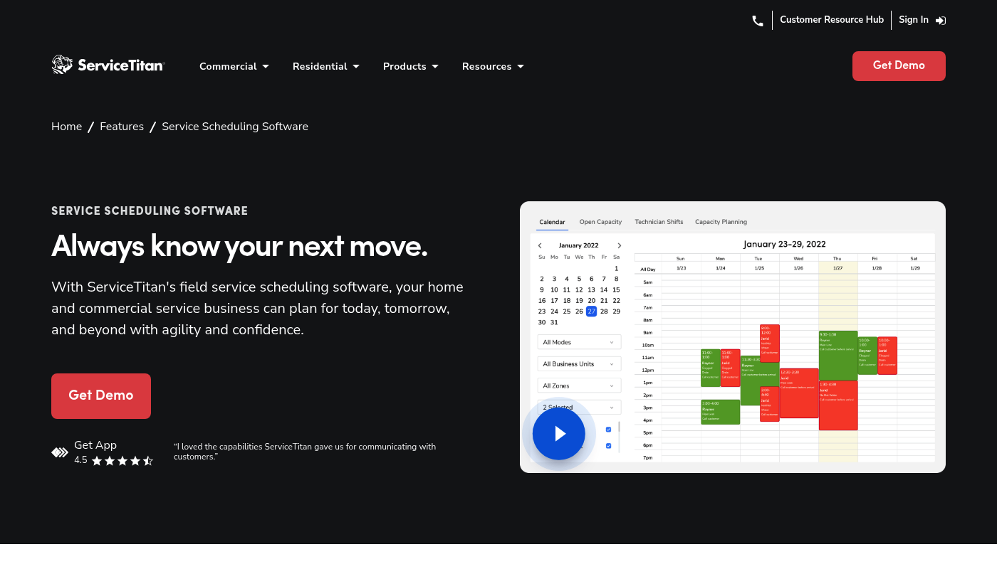 Screenshot of ServiceTitan website