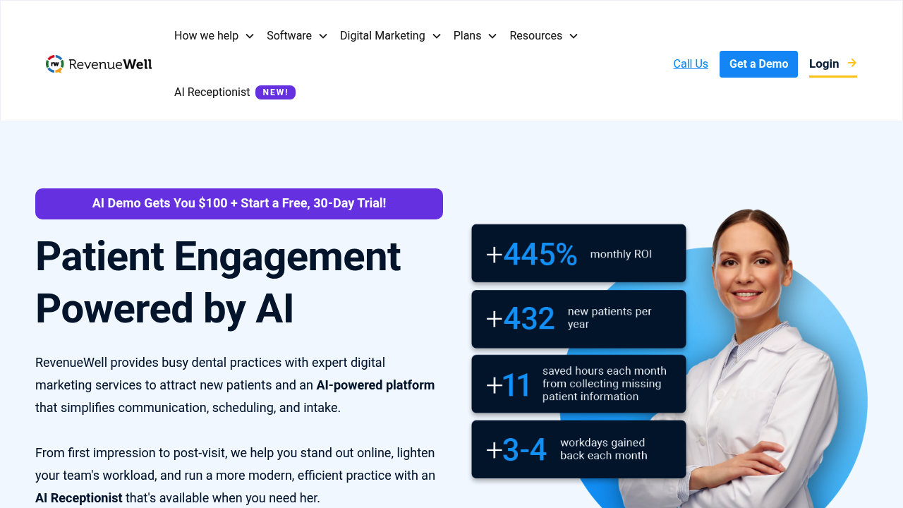 Screenshot of Solutionreach homepage