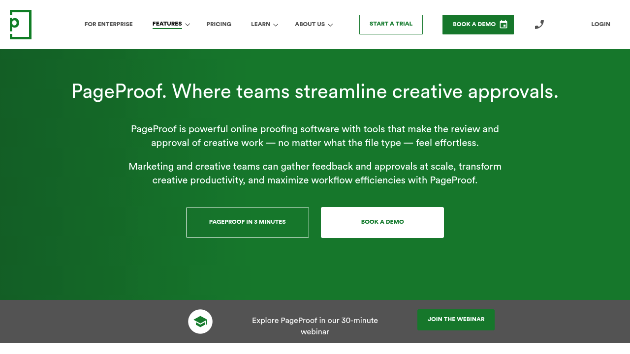 Screenshot of PageProof website