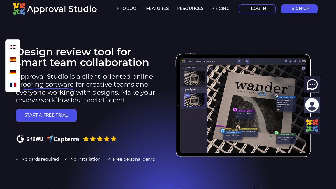 Screenshot of Approval Studio website