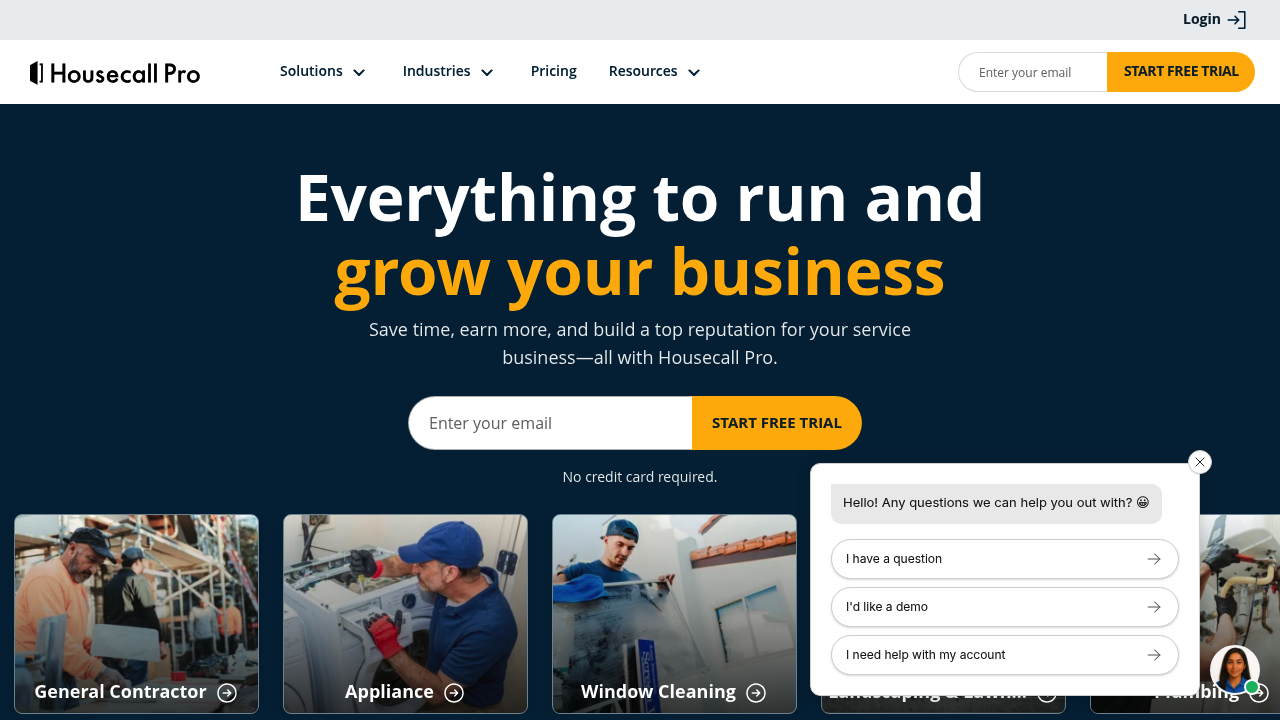 Screenshot of Housecall Pro website