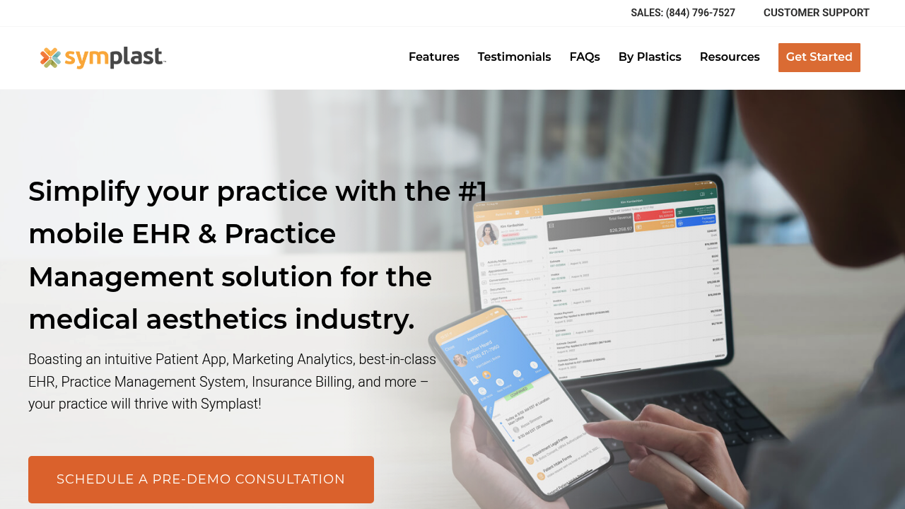 Screenshot of Symplast website