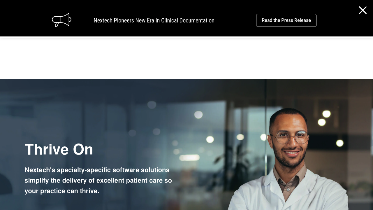 Screenshot of Nextech website