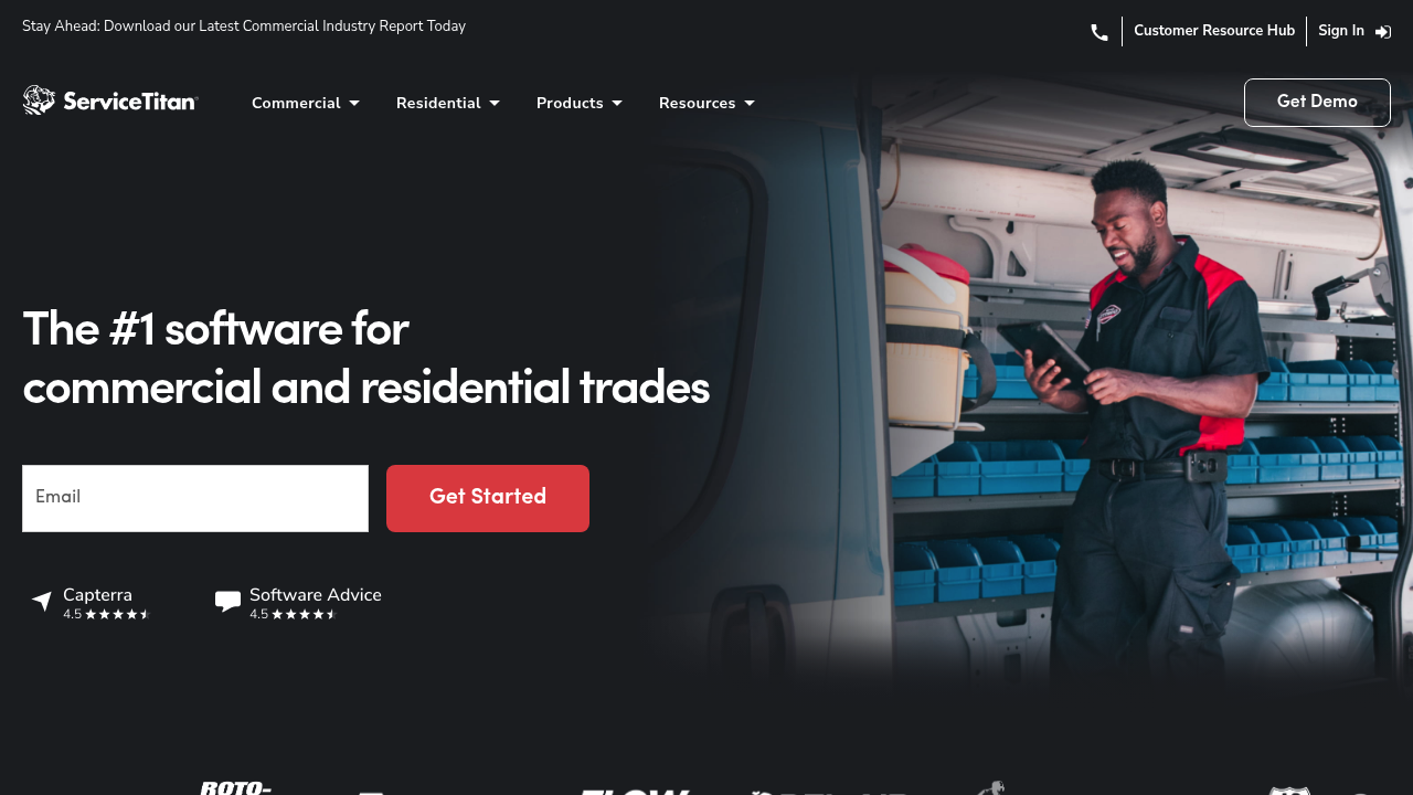 Screenshot of ServiceTitan website
