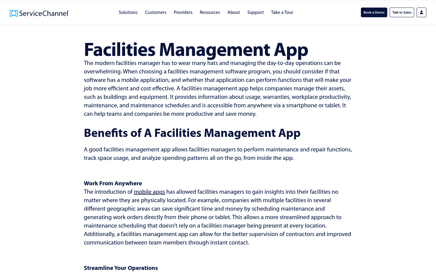 Screenshot of ServiceChannel website