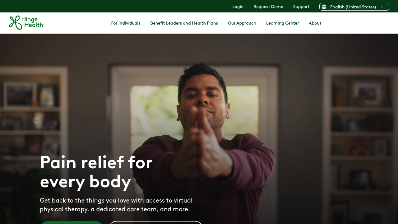 Screenshot of Hinge Health patient exercise app