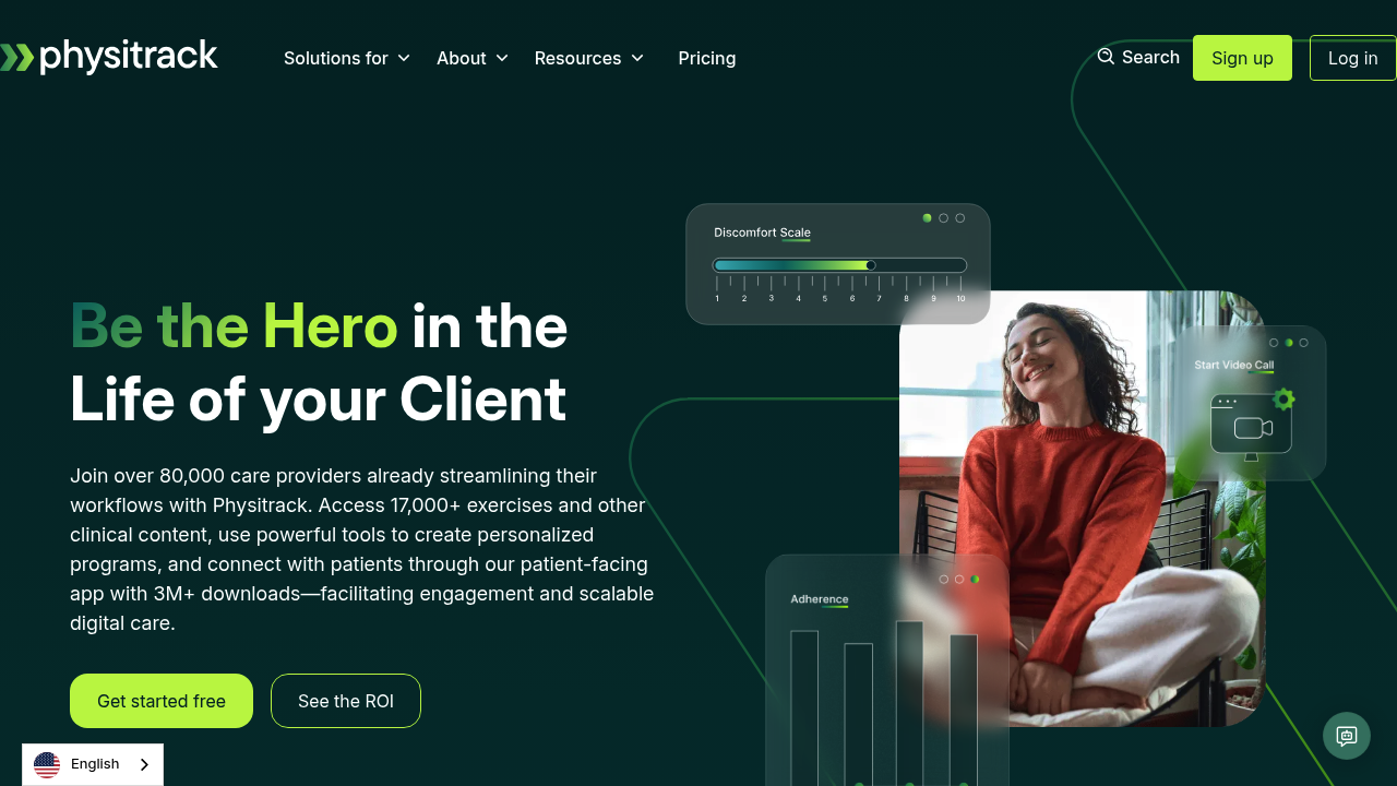 Screenshot of Physitrack platform dashboard