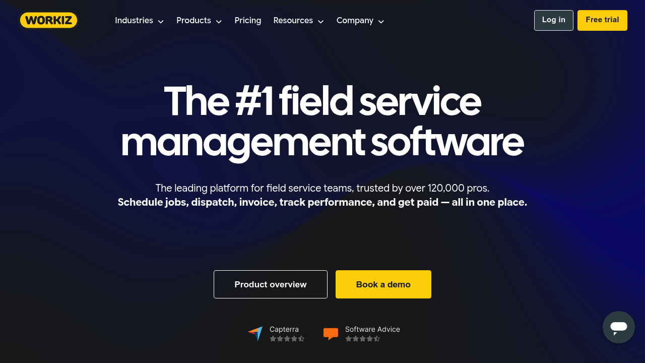 Screenshot of Workiz website