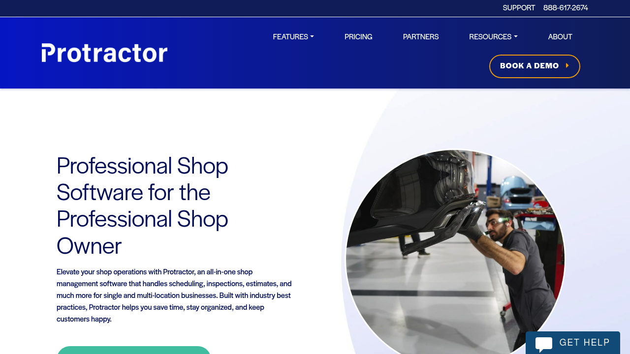 Screenshot of Protractor website