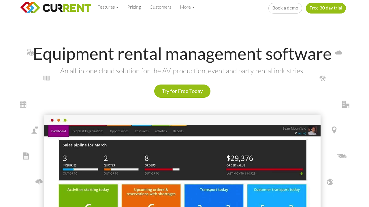 Screenshot of Current RMS website