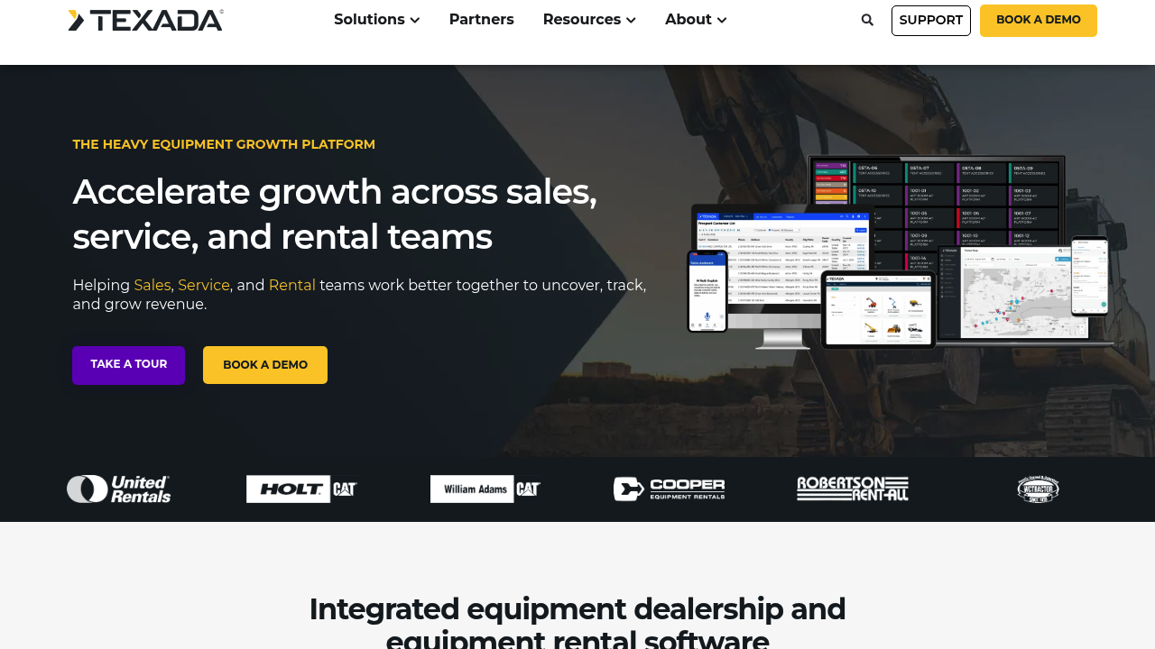 Screenshot of Texada website