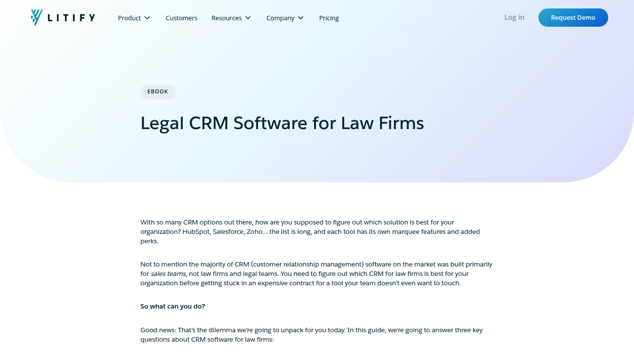 Screenshot of Litify website