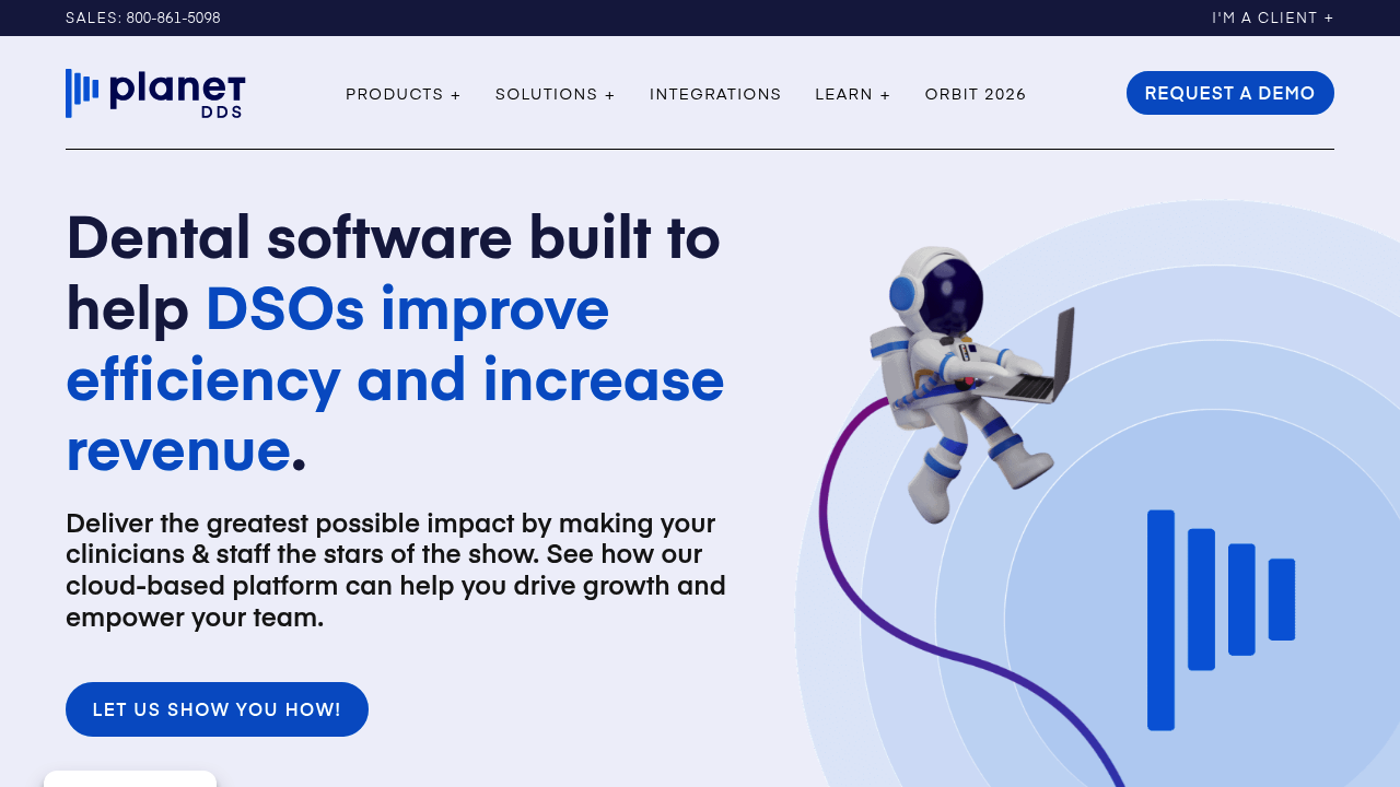 Screenshot of Planet DDS homepage