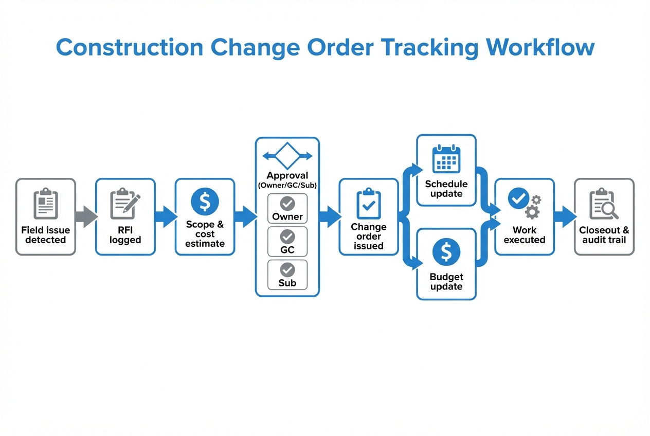Illustration for the change order workflow that stays clean under pressure in Mastering Construction Change Order Tracking for Profit