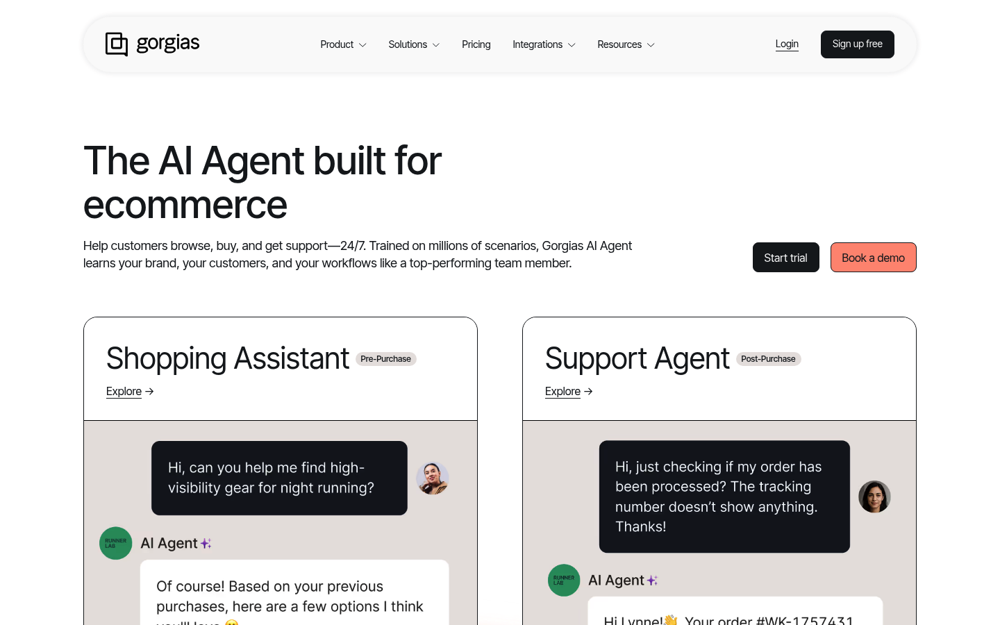 Gorgias AI Agent for ecommerce customer support automation