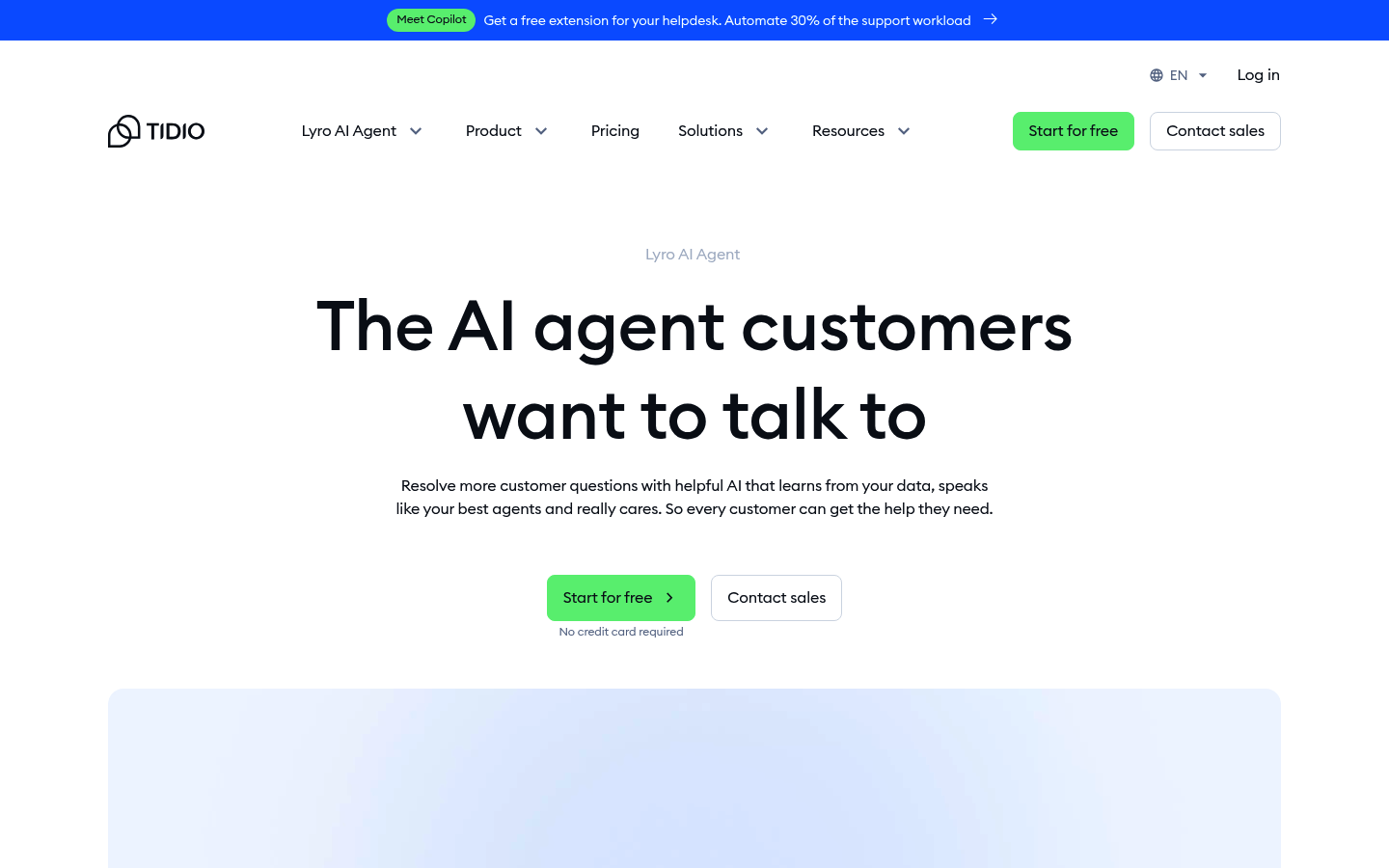 Tidio Lyro AI Agent for small business customer support