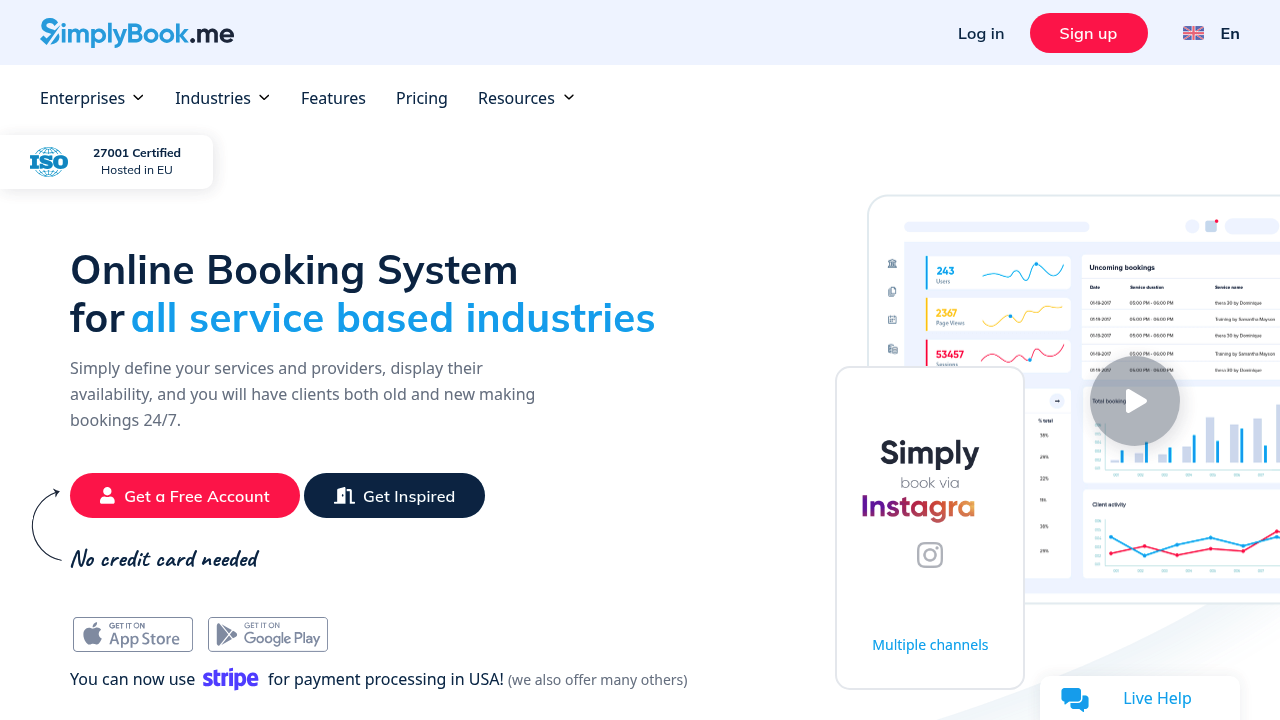 Screenshot of YouCanBook.me homepage